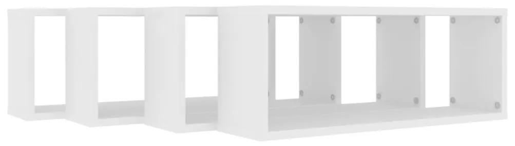 Ράφια Κύβοι Τοίχου 4 τεμ. Λευκά 60 x 15 x 23 εκ. Μοριοσανίδα - Λευκό