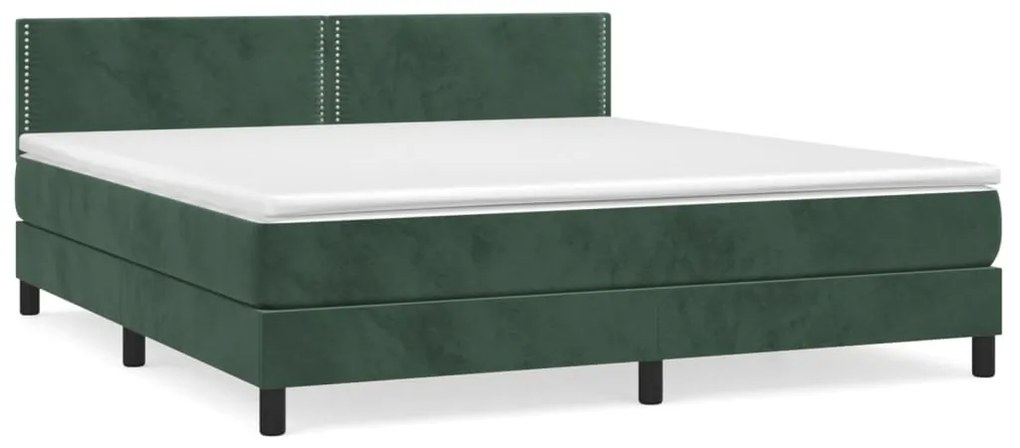 ΚΡΕΒΑΤΙ BOXSPRING ΜΕ ΣΤΡΩΜΑ ΣΚΟΥΡΟ ΠΡΑΣΙΝΟ 180X200ΕΚ. ΒΕΛΟΥΔΙΝΟ 3141260