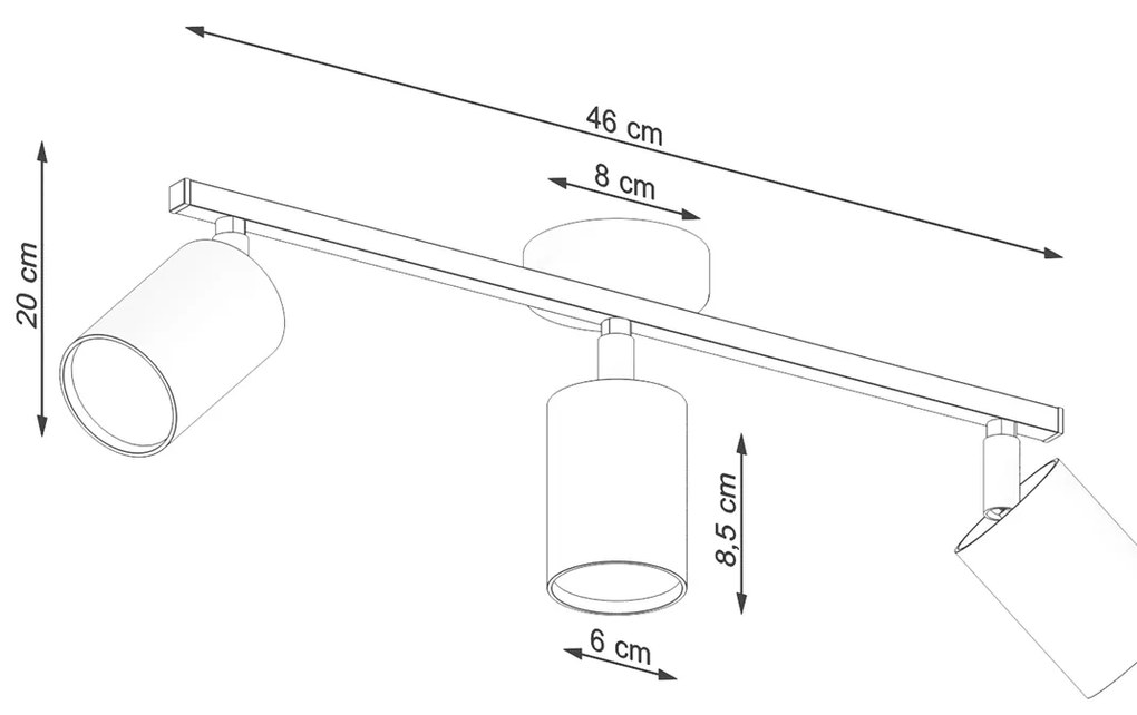 Sollux Φωτιστικό οροφής Lemmi 3,ατσάλι,3xGU10/40w,λευκό