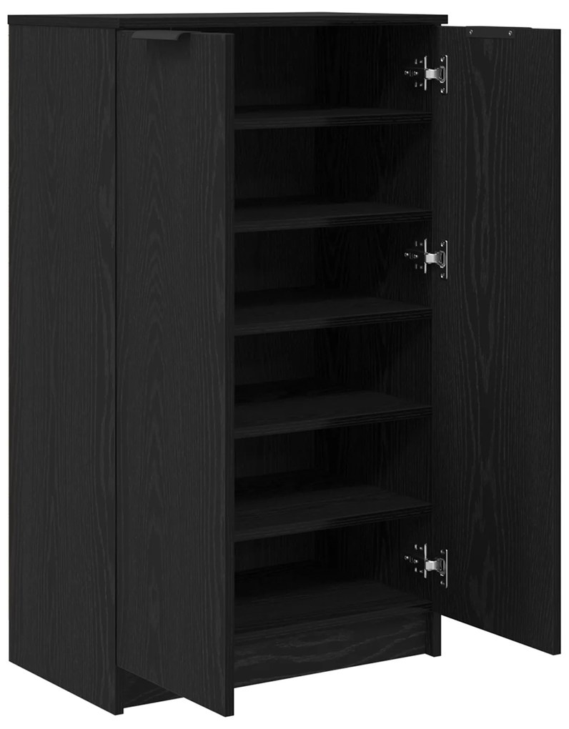 vidaXL Ντουλάπι Παπουτσιών Μαύρο Δρυός 59x35x100 εκ. Από Επεξεργασμένο Ξύλο