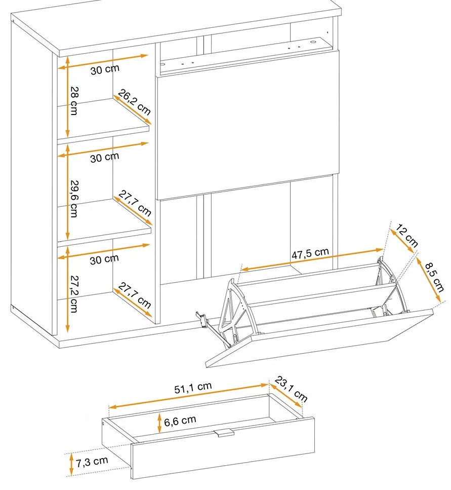 Swap XIX Σύνθεση Καφέ δρυς 280x180x40