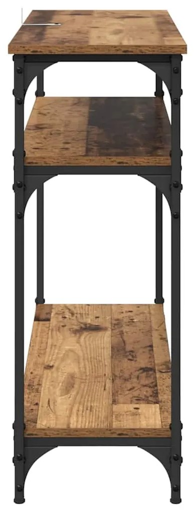 vidaXL Τραπέζι κονσόλας με ράφι Παλιό Ξύλο 100 x 29 x 75 εκ.
