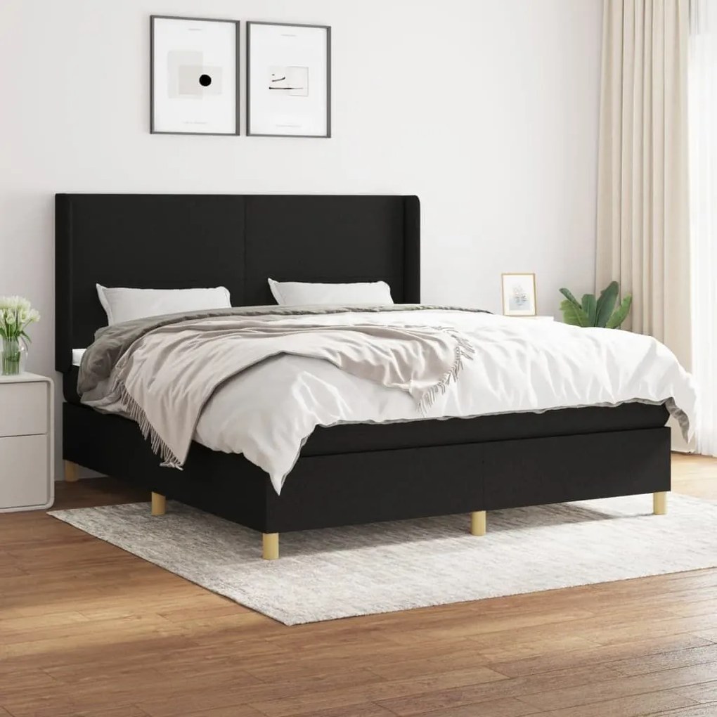 ΚΡΕΒΑΤΙ BOXSPRING ΜΕ ΣΤΡΩΜΑ ΜΑΥΡΟ 180X200 ΕΚ. ΥΦΑΣΜΑΤΙΝΟ 3131851