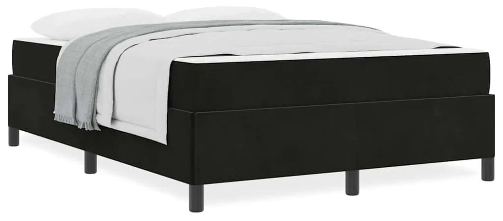vidaXL Σκελετός Κρεβατιού Μαύρο και Λευκό 140 x 200 cm Βελούδο