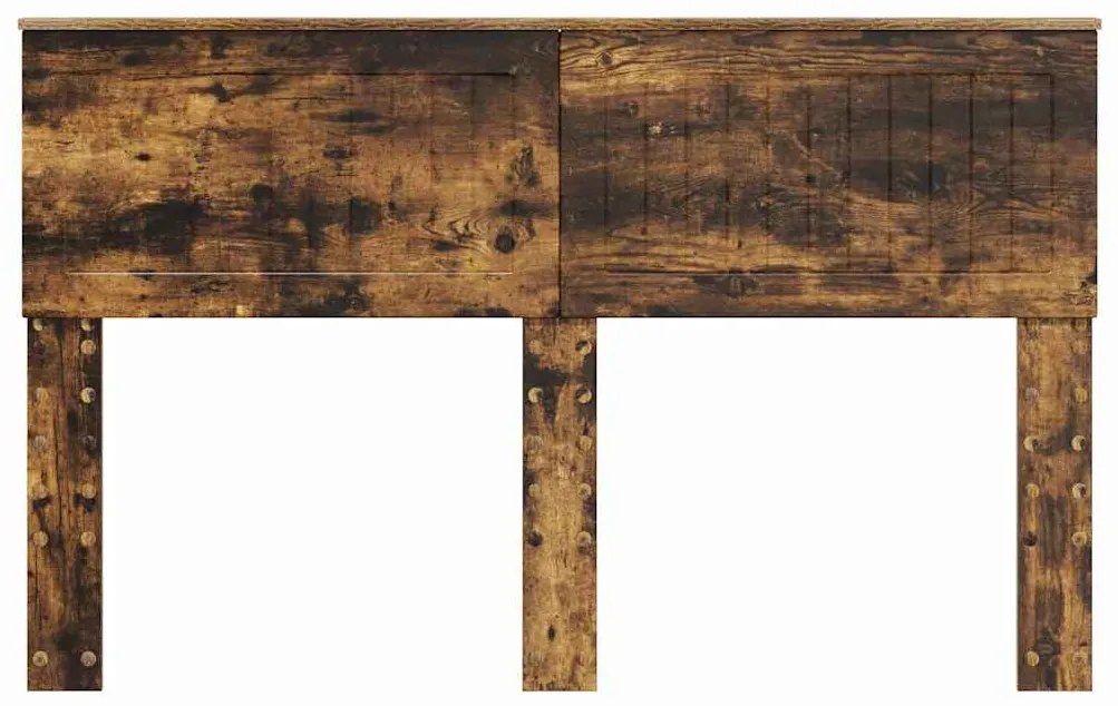 vidaXL Κεφαλάρι με κεφαλάρι Καπνιστό Δρύς 140 cm Επεξεργασμένο ξύλο