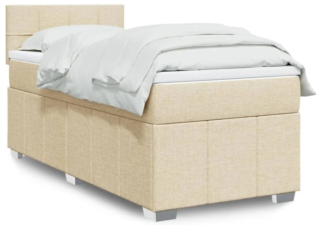 ΚΡΕΒΑΤΙ BOXSPRING ΜΕ ΣΤΡΩΜΑ ΚΡΕΜ 80 X 200 ΕΚ. ΥΦΑΣΜΑΤΙΝΟ 3286900