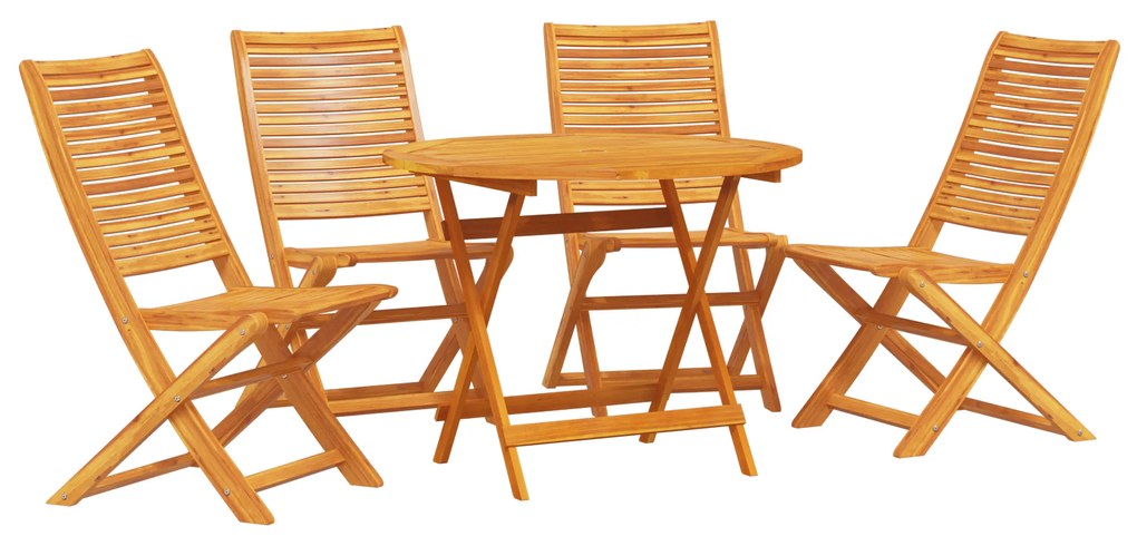 vidaXL Σετ Εξωτερικών Επίπλων 5 pcs Φυσικό ξύλο Ø 90x75 cm
