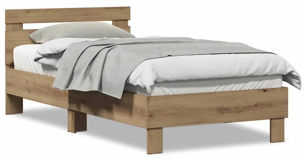 vidaXL Πλαίσιο Κρεβατιού artisan δρυς 90 x 190 cm Επεξεργασμένο ξύλο