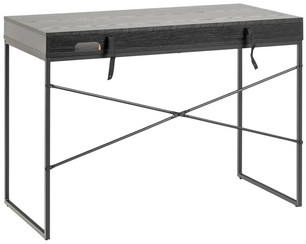 Τραπέζι γραφείου Oakland H147, Με συρτάρια, 75x110x45cm, Μαύρο