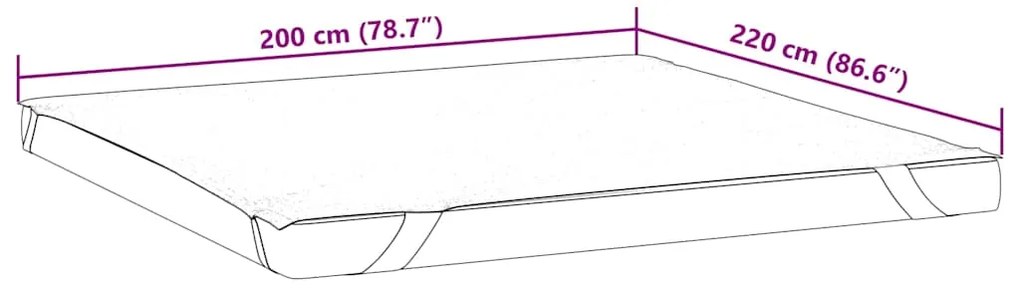 Προστατευτικό στρώματος Λευκό 200x220 εκ. Αδιάβροχο - Λευκό