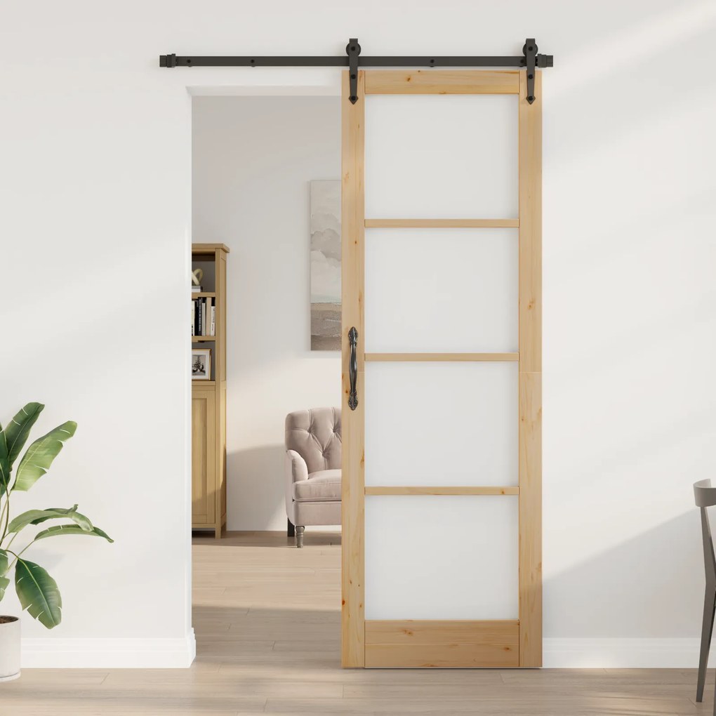 vidaXL Εσωτερική Πόρτα με Γυαλί "ORKDAL" 78x232x4 εκ. Στερεό Ξύλο Πεύκου