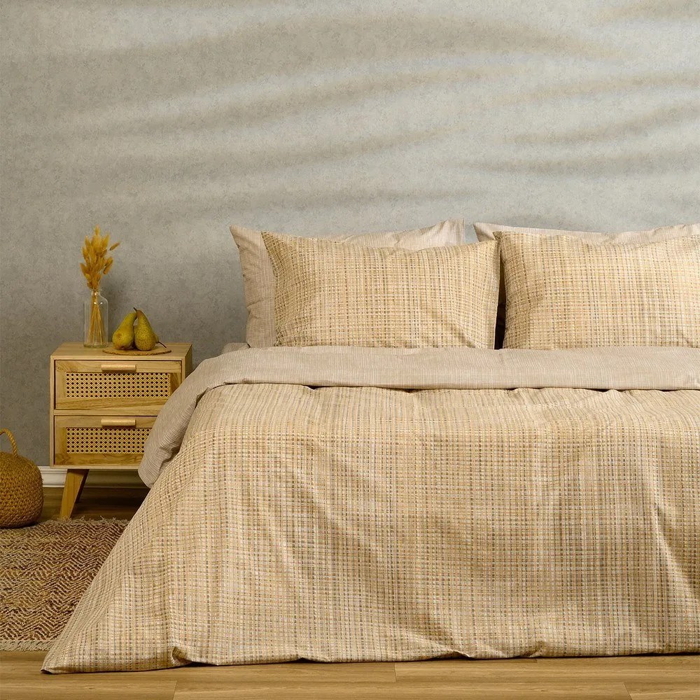 Σεντόνια Mateo (Σετ 2τμχ) Beige Melinen Μονό 170x270cm Βαμβάκι-Πολυέστερ