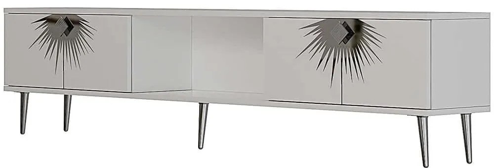 Έπιπλο Τηλεόρασης Nida 475OLV3078 150x29,6x40,6cm White-Silver