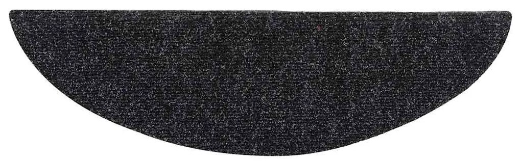 vidaXL Πατάκια Σκαλιών Αυτοκόλλητα 10 τεμ. Μαύρα Ημίκυκλα 56x17x3 εκ.