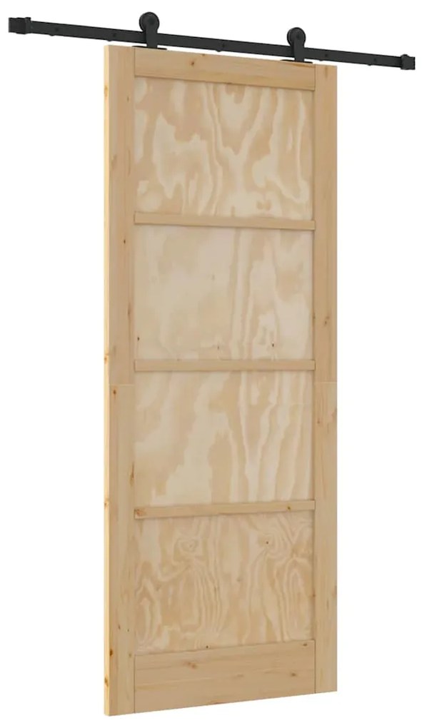 vidaXL Συρόμενη Πόρτα ORKDAL Φυσικό και μαύρο 86 x 211 cm