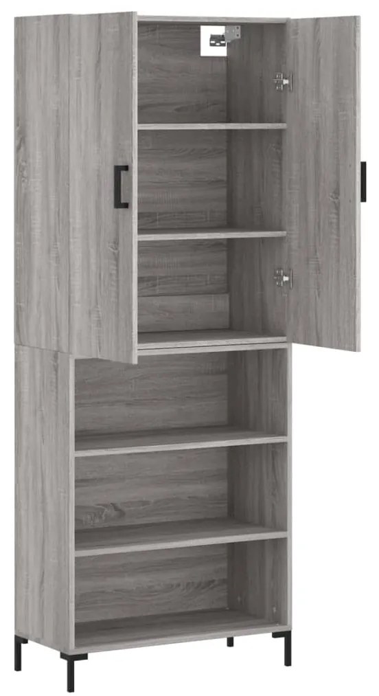 vidaXL Ντουλάπι Γκρι Sonoma 69,5 x 34 x 180 εκ. Επεξεργασμένο Ξύλο