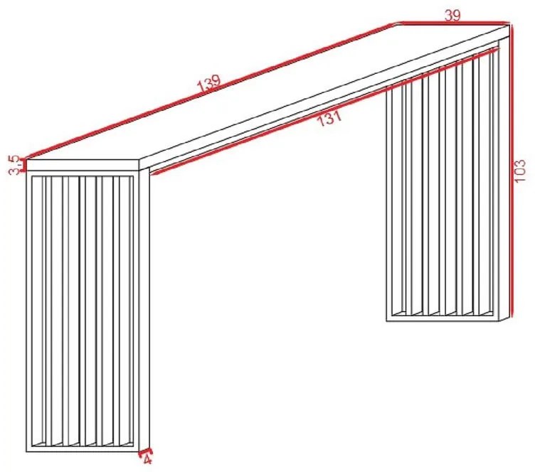 Τραπέζι μπαρ Maize φυσικό-μαύρο 139x39x103εκ 139x39x103 εκ.