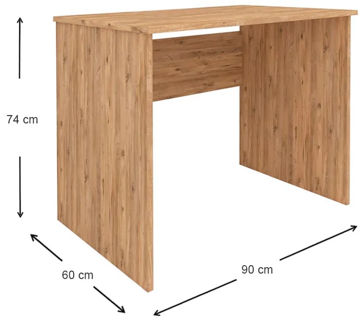 Γραφείο εργασίας Kalen Megapap από μελαμίνη χρώμα pine oak 90x60x74εκ.