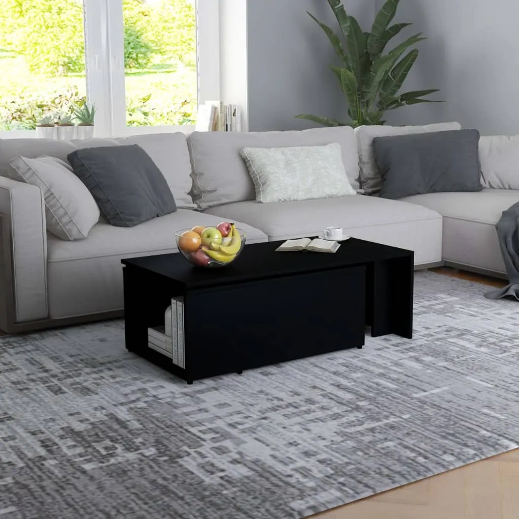 vidaXL Τραπεζάκι Σαλονιού Μαύρο 150 x 50 x 35 εκ. από Επεξ. Ξύλο