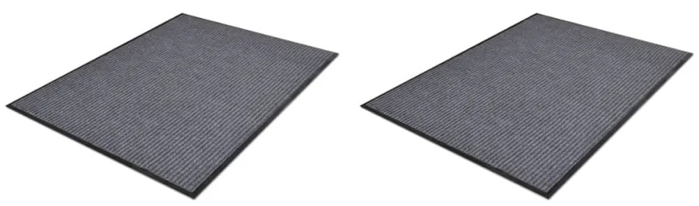 vidaXL Χαλάκια Πόρτας 2 Τεμ. Γκρι 90 x 60 εκ. από PVC
