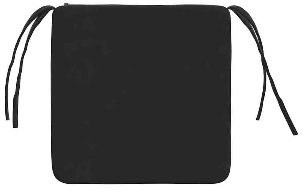 vidaXL Μαξιλάρια καθισμάτων 4 pcs Μαύρο 40 x 40 x 3 cm Βελούδο