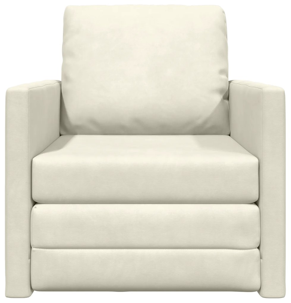 vidaXL Καναπές Κρεβάτι 2 σε 1 Κρεμ 74x77x81 cm Βελούδο