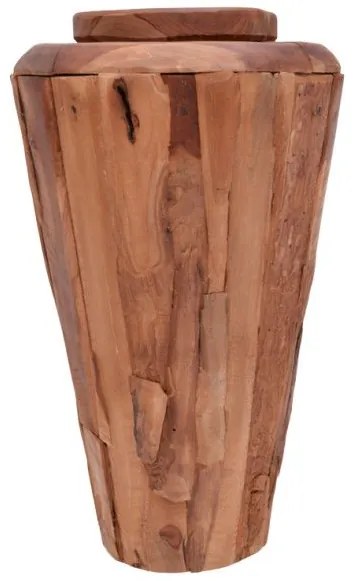Διακοσμητικό βάζο Ualan Pakoworld teak ξύλο Φ45x80εκ 338-000018 338-000018 Καφέ
