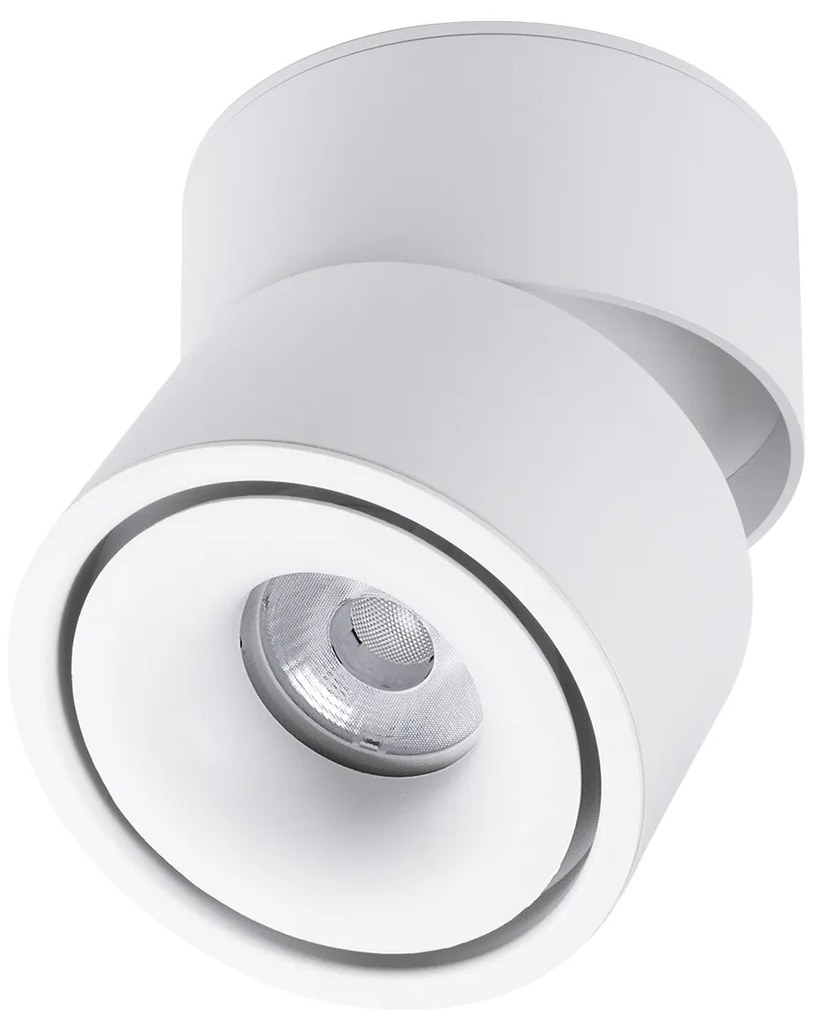 GloboStar OMEGA-S 60298 Επιφανειακό LED Spot Downlight Φ10cm 12W 1560lm 36° AC 220-240V IP20 Φ10 x Υ10.5cm - Στρόγγυλο - Λευκό - Φυσικό Λευκό 4500K - Bridgelux COB - 5 Years Warranty - 60298