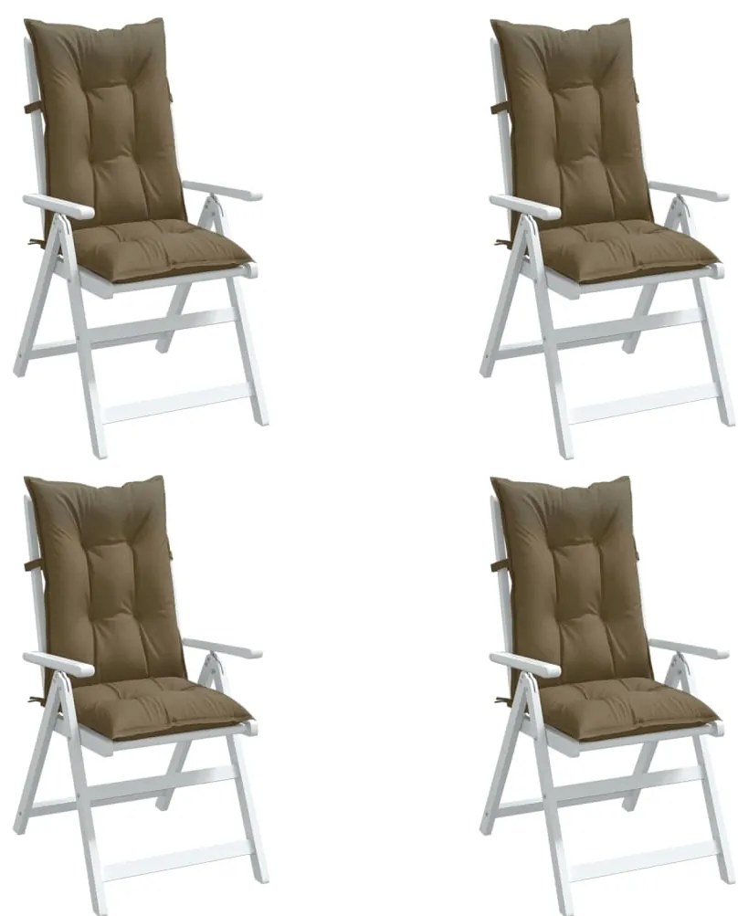 vidaXL Μαξιλάρια Καρέκλας Κήπου Πλάτη 4τεμ Taupe 120x50x7 εκ. Ύφασμα