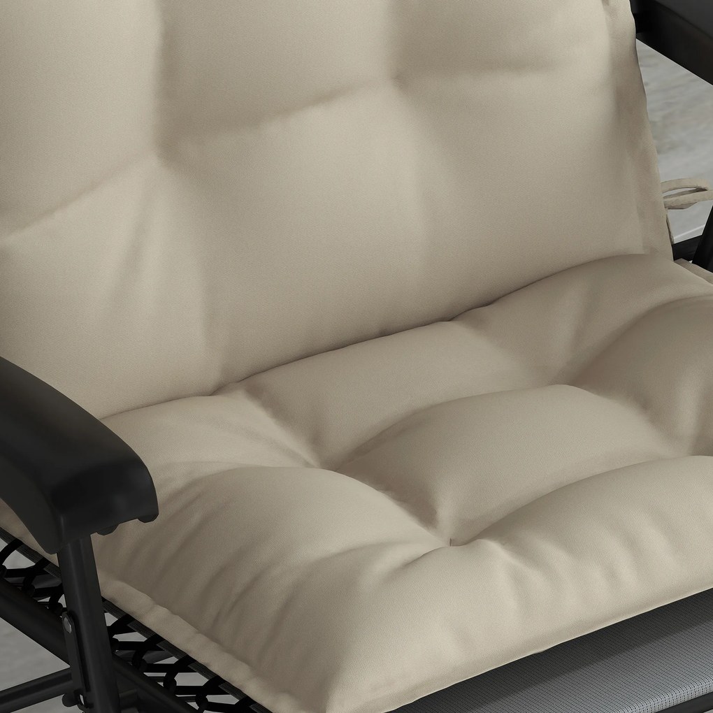 Outsunny Σετ 2 Μαξιλάρια για Ξαπλώστρα Ανθεκτικό στο Νερό Μαξιλάρι για Ξαπλώστρα Κήπου 50x116x5 cm, Μπεζ