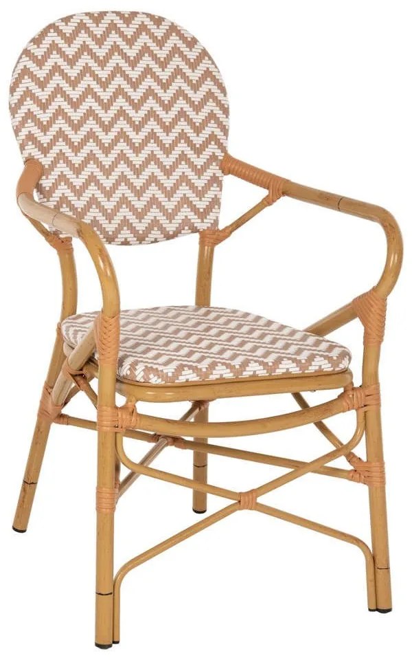 Πολυθρόνα Bamboo Look HM5928.03 55x58x95cm Natural Beige-White