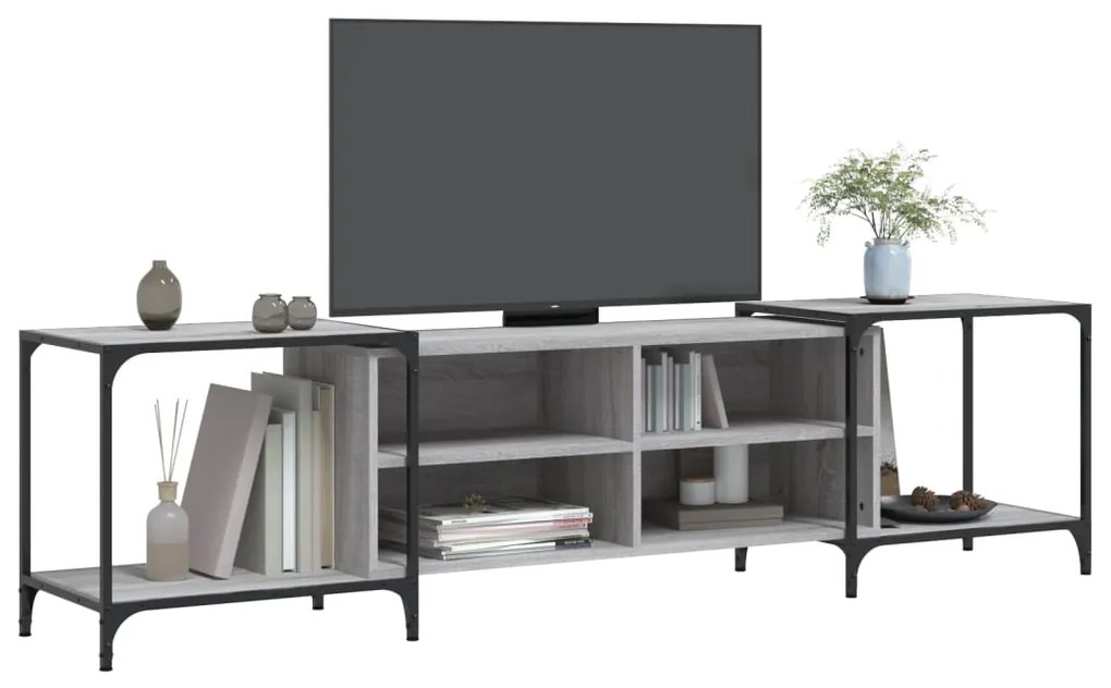 vidaXL Έπιπλο Τηλεόρασης Γκρι Sonoma 203 x 37 x 50 εκ. Επεξεργ. Ξύλο