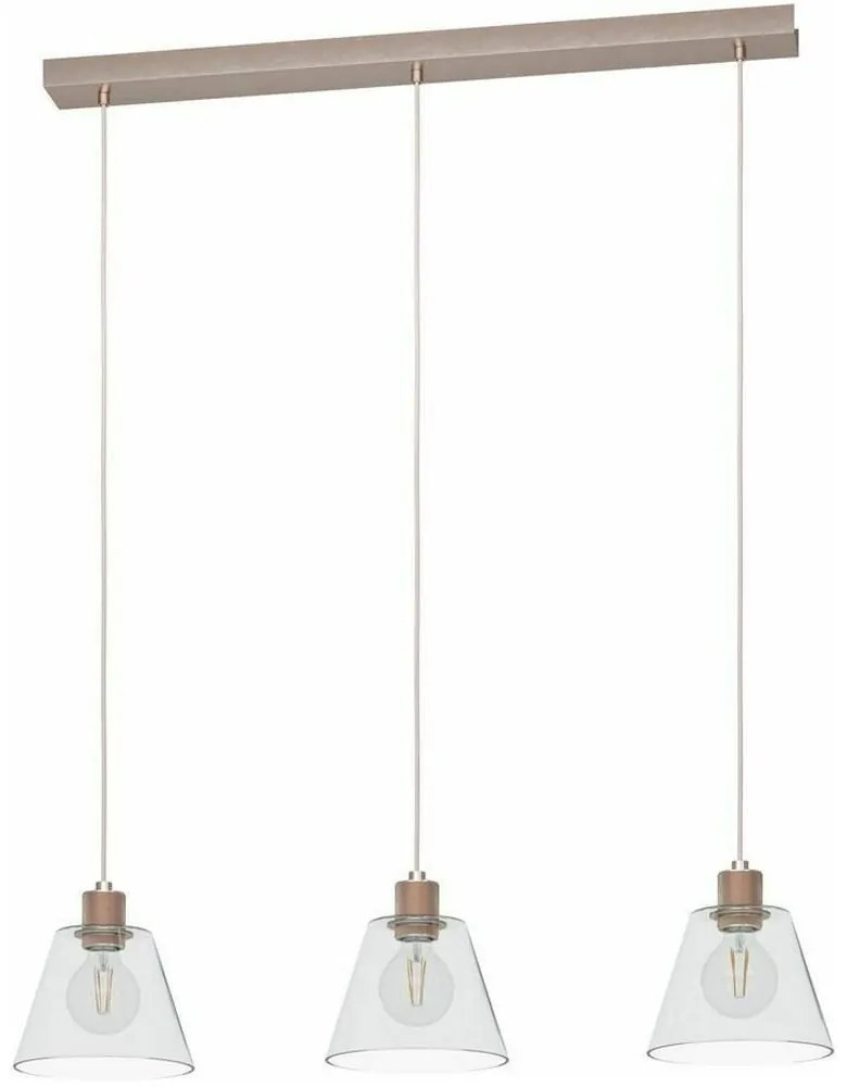 Φωτιστικό Οροφής - Ράγα 43632 Copley 3/E27 Gold-Pink Eglo Metal, Glass