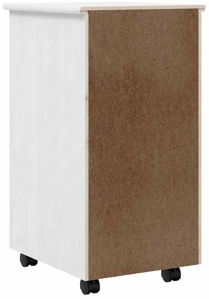 vidaXL Ντουλάπι Κυλιόμενο με Συρτάρια MOSS Λευκό από Μασίφ Ξύλο Πεύκου