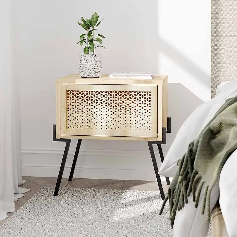 Κομοδίνο Naive Megapap χρώμα sapphire oak 48x34x51εκ.