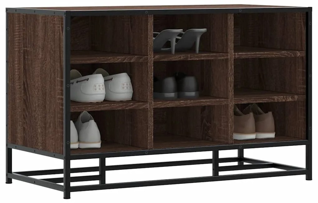 Πάγκος παπουτσιών vidaXL καφέ δρυς 84x40x53,5 cm