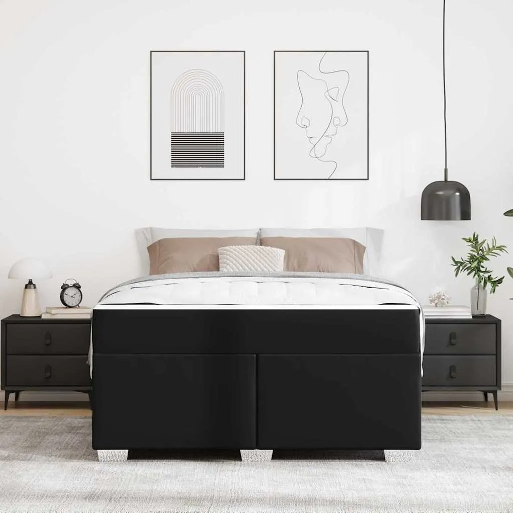 vidaXL Σκελετός Κρεβατιού Άλλο Μαύρο 160 x 200 cm Τεχνητό δέρμα