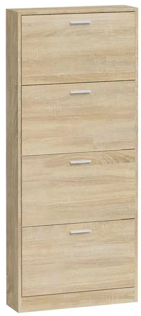 vidaXL Παπουτσοθήκη Χρώμα Δρυός 59x17x150 εκ. από Επεξεργασμένο Ξύλο