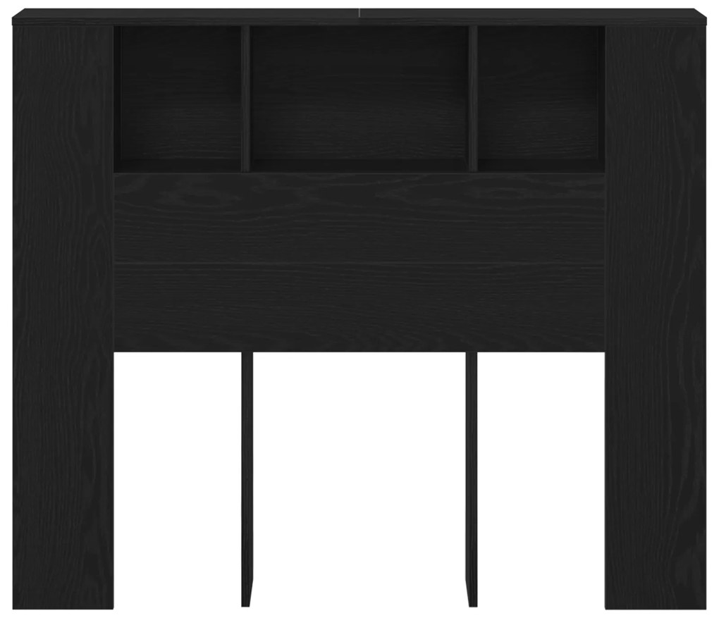 vidaXL Κεφαλάρι Ντουλάπα Μαύρη Βελανιδιά 120x19x104,5 εκ Επεξεργασμένο Ξύλο