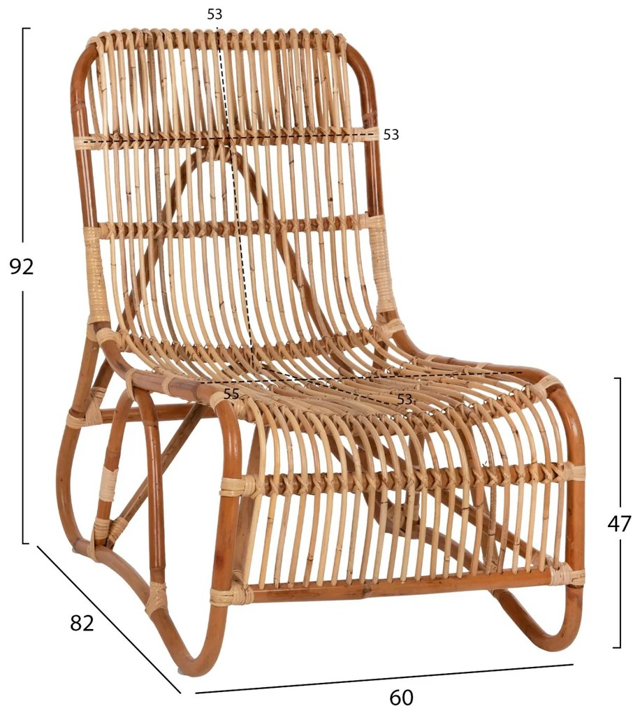 Καρέκλα - Πολυθρόνα BRONNY C9644.01 Φυσικό Rattan 60x82x92Υ εκ. 60x82x92 εκ.