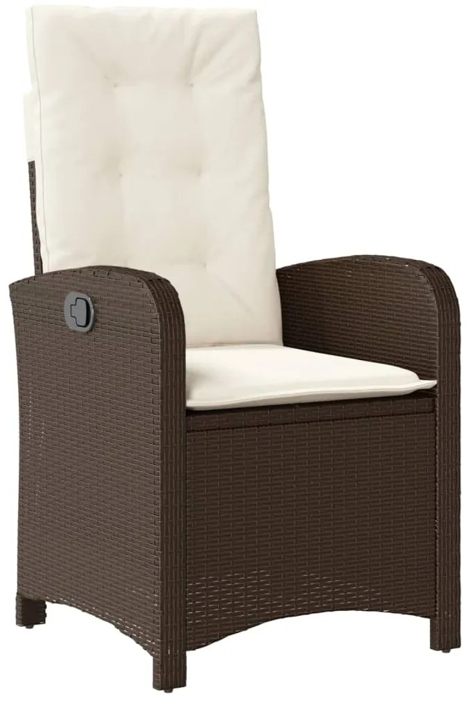 vidaXL Σετ Τραπεζαρίας Κήπου 9 τεμ. Καφέ Συνθετικό Ρατάν με Μαξιλάρια