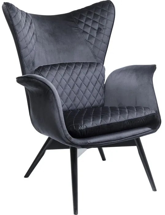Πολυθρόνα Tudor Velvet Μαύρη 78x80x100εκ - Μαύρο