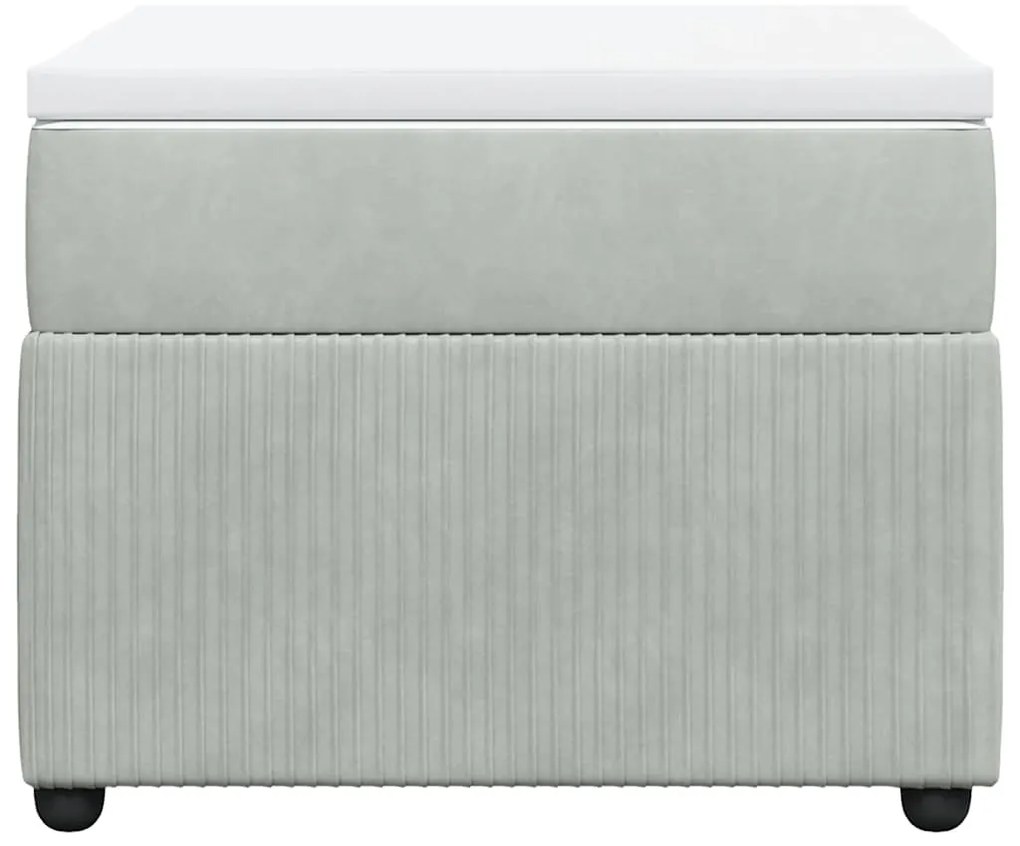 vidaXL Κρεβάτι Boxspring με Στρώμα Ανοιχτό Γκρι 100x200 εκ. Βελούδινο