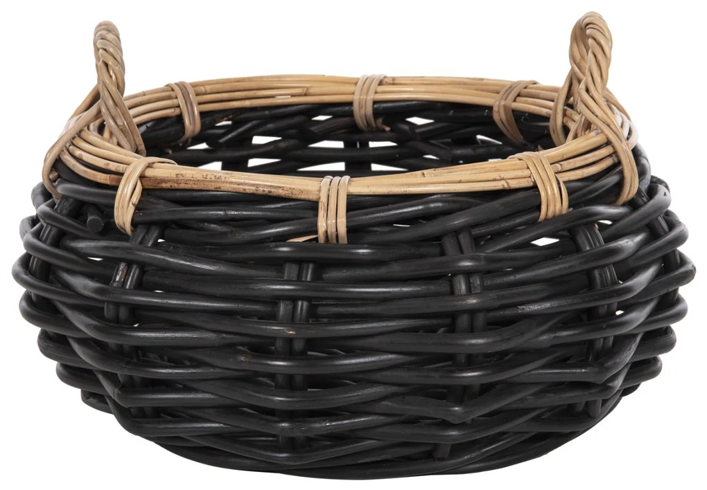 ΚΑΛΑΘΙ ΔΑΠΕΔΟΥ POTTS HM4378 ΜΑΥΡO&amp;ΦΥΣΙΚΟ ΧΡΩΜΑ- CL RATTAN Φ62x36Yεκ.