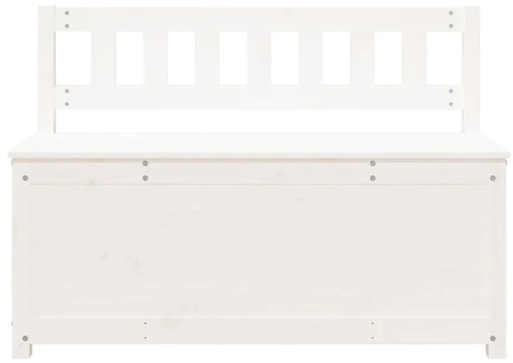 vidaXL Παγκάκι Λευκό 110 x 41 x 76,5 εκ. από Μασίφ Ξύλο Πεύκου