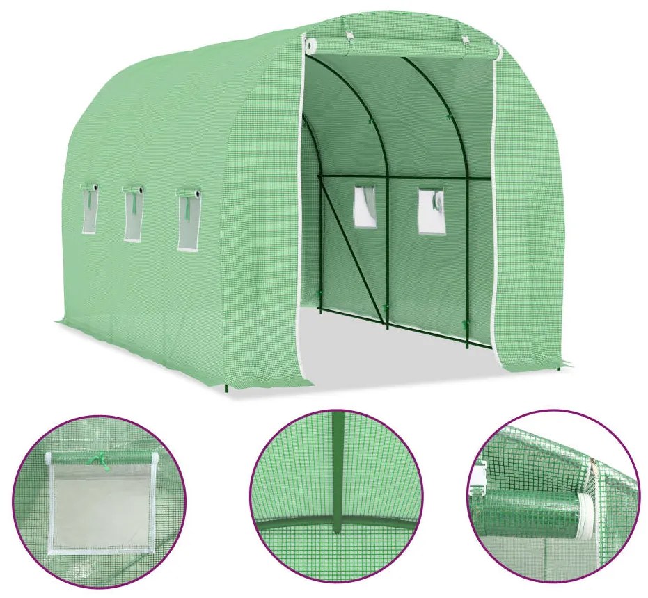 vidaXL Θερμοκήπιο 6,86 μ² 3,43 x 2 x 2 μ.