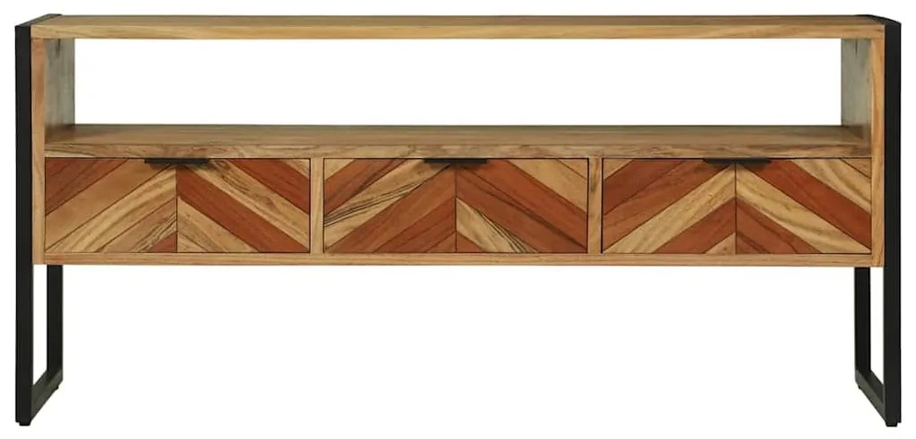 vidaXL Ντουλάπι TV με συρτάρι Καφέ 100 x 35 x 50 εκ Μασίφ ξύλο ακακίας