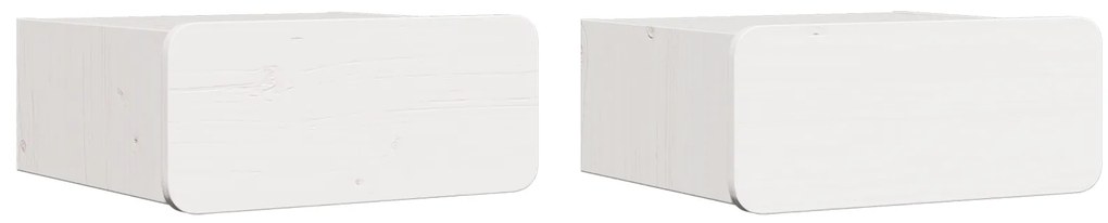 vidaXL Τοίχου Κομοδίνο με συρτάρι Επιτοίχιο 2 pcs Λευκό 39 x 34 x 16.5 εκ.