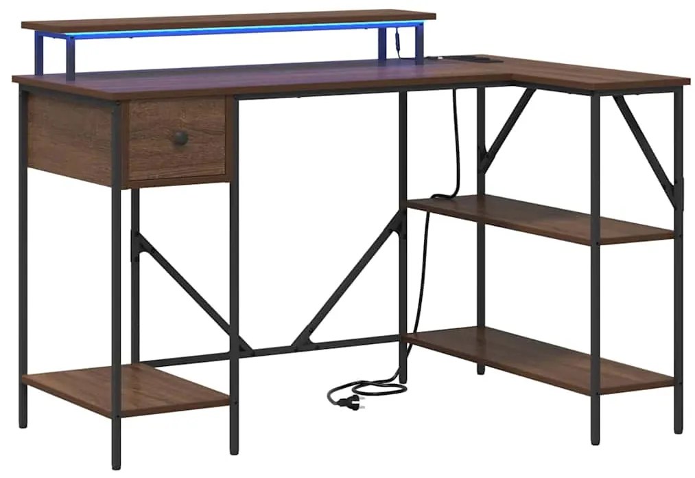 vidaXL Γραφείο Καφέ δρυς 120 x 79 x 86,5 εκ. Επεξεργασμένο ξύλο