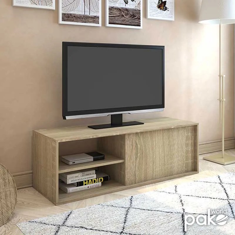 Έπιπλο τηλεόρασης ECO TV pakoworld χρώμα sonoma 120x40x38 εκ - 043-000073